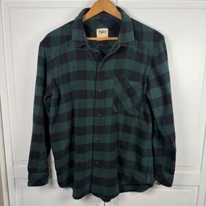 TNA Aritzia Flannel Women's Medium Black Green Check Long Sleeve Button Down